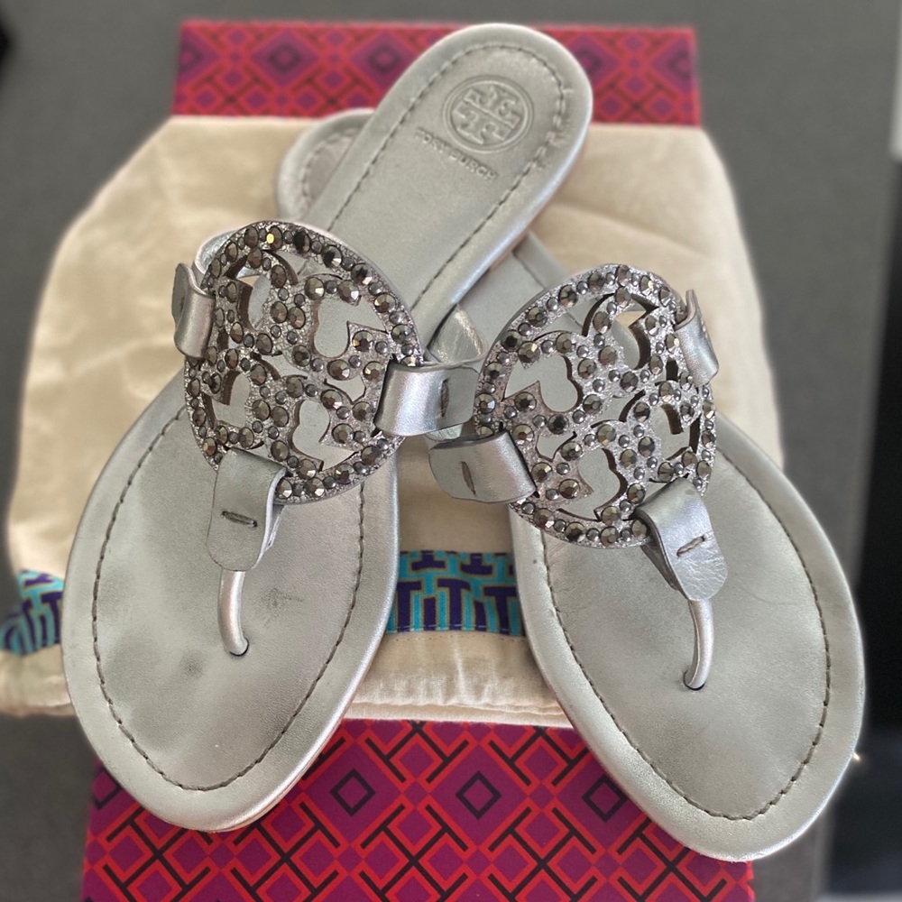 TORY BURCH MILLER CRYSTAL EMBELLISHED SANDAL